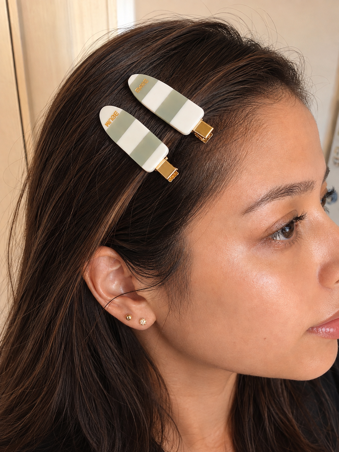 Baremuse soft sage hair clips