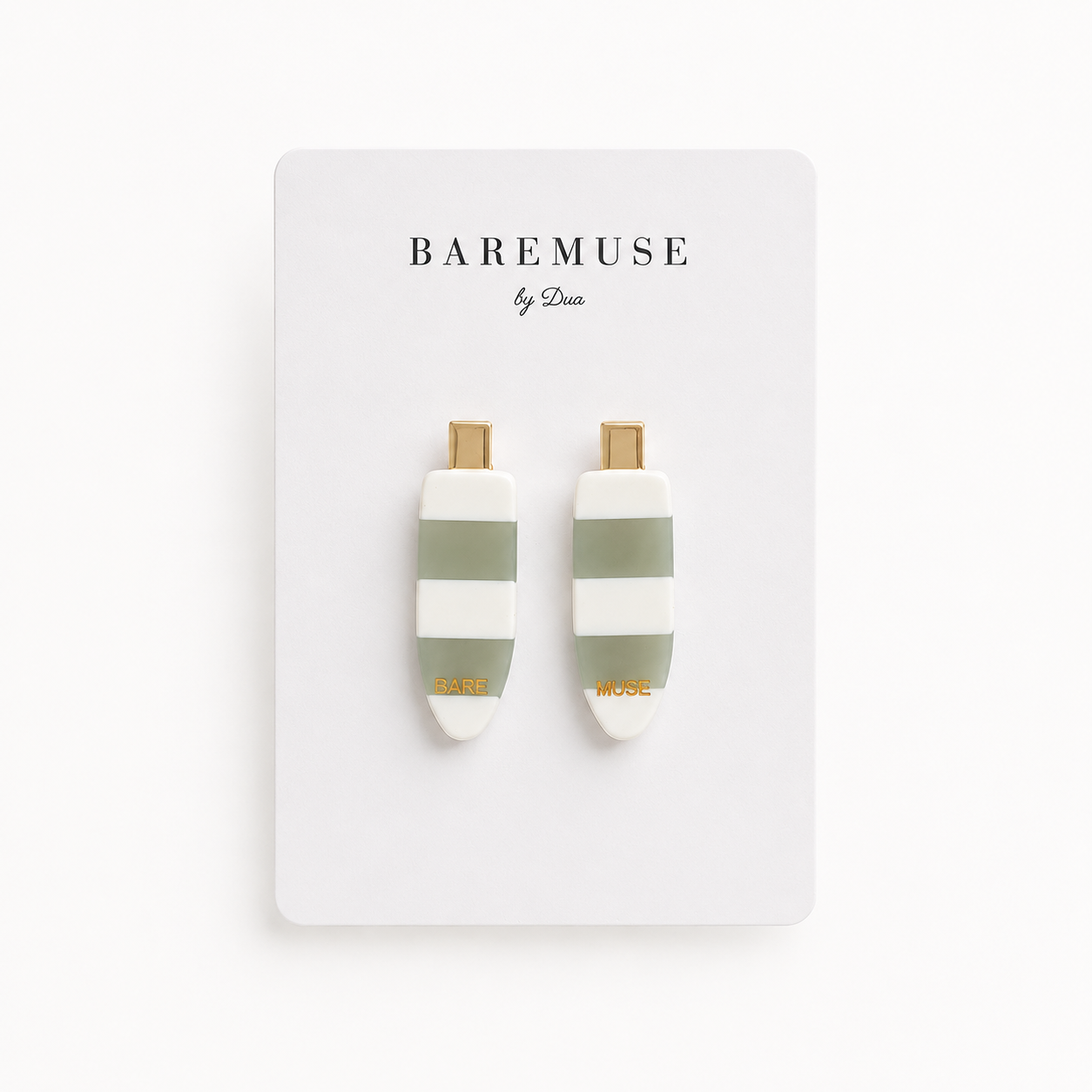 BAREMUSE soft sage hair clips