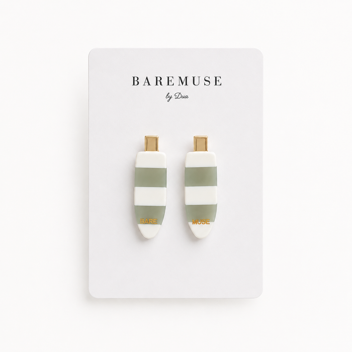 Baremuse soft sage hair clips